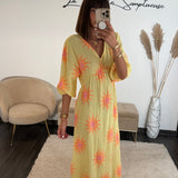 ROBE JAUNE GAZE DE COTON SUNNY - La Petite Somptueuse