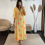 ROBE JAUNE GAZE DE COTON SUNNY - La Petite Somptueuse
