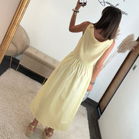 ROBE JAUNE RAYE JESSY - La Petite Somptueuse
