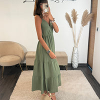 ROBE KAKI AGATHA - La Petite Somptueuse