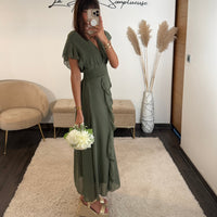 ROBE KAKI ALICIA - La Petite Somptueuse