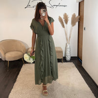 ROBE KAKI ALICIA - La Petite Somptueuse