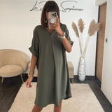 ROBE KAKI CHARLIZE - La Petite Somptueuse