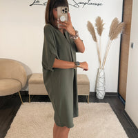 ROBE KAKI CHARLIZE - La Petite Somptueuse