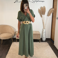 ROBE KAKI CHLOE - La Petite Somptueuse