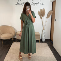 ROBE KAKI CHLOE - La Petite Somptueuse