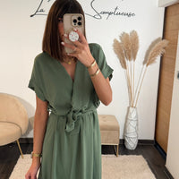 ROBE KAKI CHLOE - La Petite Somptueuse