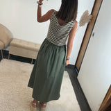 ROBE KAKI RAYE JESSY - La Petite Somptueuse