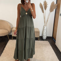ROBE KAKI SOLEIL - La Petite Somptueuse