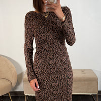 ROBE LEOPARD CHOCO CLOE - La Petite Somptueuse