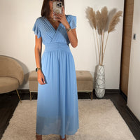 ROBE LONGUE BABY BLUE CHARLIE - La Petite Somptueuse