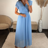 ROBE LONGUE BABY BLUE CHARLIE - La Petite Somptueuse