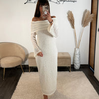 ROBE LONGUE BEIGE ALBA - La Petite Somptueuse