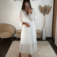 ROBE LONGUE BLANCHE ELODIE - La Petite Somptueuse