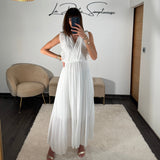 ROBE LONGUE BLANCHE GABRIELLE - La Petite Somptueuse