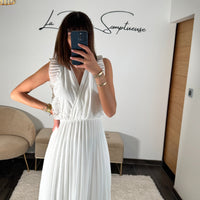 ROBE LONGUE BLANCHE GABRIELLE - La Petite Somptueuse