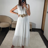 ROBE LONGUE BLANCHE GABRIELLE - La Petite Somptueuse