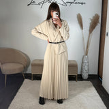 ROBE LONGUE BLAZER BEIGE SHERA - La Petite Somptueuse