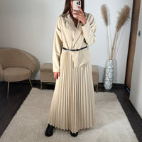 ROBE LONGUE BLAZER BEIGE SHERA - La Petite Somptueuse