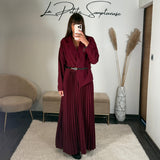 ROBE LONGUE BLAZER BORDEAUX SHERA - La Petite Somptueuse