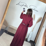 ROBE LONGUE BLAZER BORDEAUX SHERA - La Petite Somptueuse