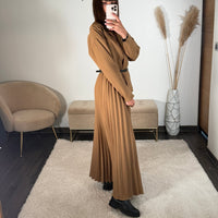 ROBE LONGUE BLAZER CAMEL SHERA - La Petite Somptueuse