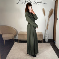 ROBE LONGUE BLAZER KAKI SHERA - La Petite Somptueuse