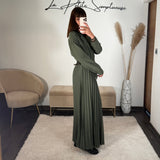 ROBE LONGUE BLAZER KAKI SHERA - La Petite Somptueuse
