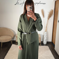 ROBE LONGUE BLAZER KAKI SHERA - La Petite Somptueuse