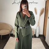 ROBE LONGUE BLAZER KAKI SHERA - La Petite Somptueuse