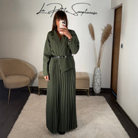 ROBE LONGUE BLAZER KAKI SHERA - La Petite Somptueuse