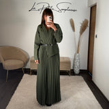 ROBE LONGUE BLAZER KAKI SHERA - La Petite Somptueuse