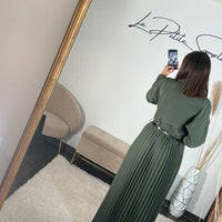 ROBE LONGUE BLAZER KAKI SHERA - La Petite Somptueuse