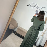 ROBE LONGUE BLAZER KAKI SHERA - La Petite Somptueuse