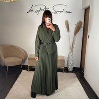 ROBE LONGUE BLAZER KAKI SHERA - La Petite Somptueuse
