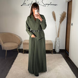 ROBE LONGUE BLAZER KAKI SHERA - La Petite Somptueuse