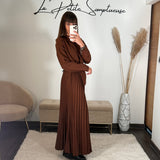 ROBE LONGUE BLAZER MARRON SHERA - La Petite Somptueuse