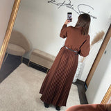 ROBE LONGUE BLAZER MARRON SHERA - La Petite Somptueuse