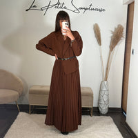 ROBE LONGUE BLAZER MARRON SHERA - La Petite Somptueuse