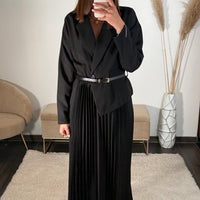 ROBE LONGUE BLAZER NOIR SHERA - La Petite Somptueuse