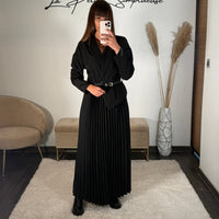 ROBE LONGUE BLAZER NOIR SHERA - La Petite Somptueuse
