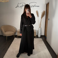 ROBE LONGUE BLAZER NOIR SHERA - La Petite Somptueuse
