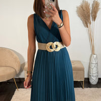 ROBE LONGUE BLEU AMBRE - La Petite Somptueuse