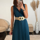 ROBE LONGUE BLEU AMBRE - La Petite Somptueuse