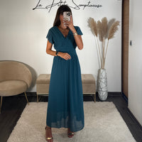 ROBE LONGUE BLEU CHARLIE - La Petite Somptueuse