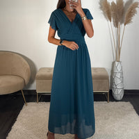 ROBE LONGUE BLEU CHARLIE - La Petite Somptueuse