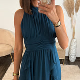 ROBE LONGUE BLEU JEANNE - La Petite Somptueuse