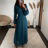 ROBE LONGUE BLEU MAUD - La Petite Somptueuse