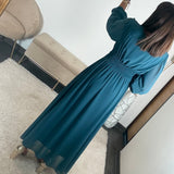 ROBE LONGUE BLEU MAUD - La Petite Somptueuse
