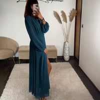 ROBE LONGUE BLEU MAUD - La Petite Somptueuse
